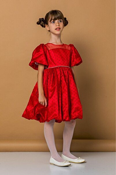 Daisy Girls Kırmızı Işıltı Kız Çocuk Abiye Elbisesi