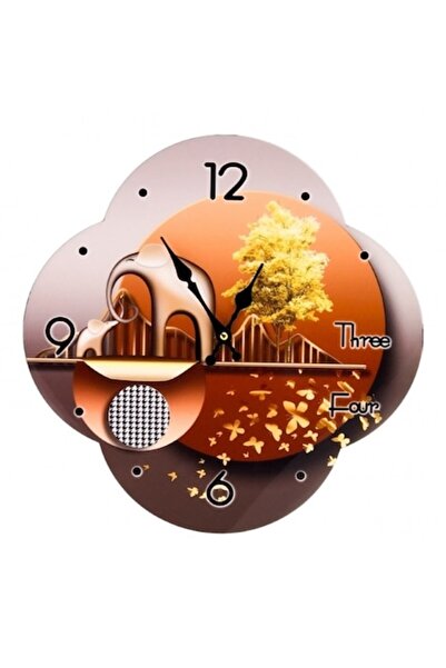 OEM Wooden Wall Clock (MDF) in Flower Shape, 40x48 cm, Model M3