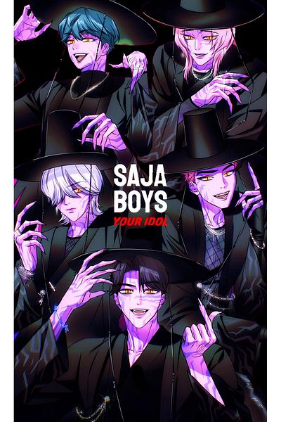 fame-stoned K-Pop Demon Hunters – T-shirt unisex negru 100% bumbac cu imprimeu Saja Boys