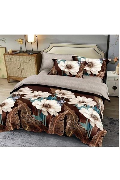 OEM Double Bedding Set, 6 Pieces, 2 Persons, 180x200 cm, Floral Pattern, Multicolor