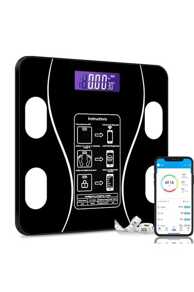 ROHS Smart Scale with Bluetooth, LCD Digital Screen, Tempered Glass, Fitness Tracking, Maximum 180 kg, An
