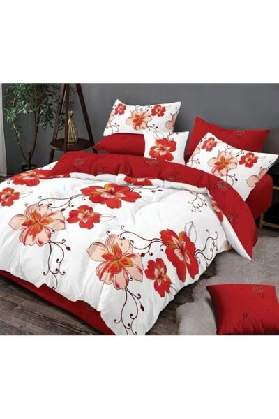 OEM Double Bed Linen Set, 6 Pieces, 180x200 cm, Multicolor, M5