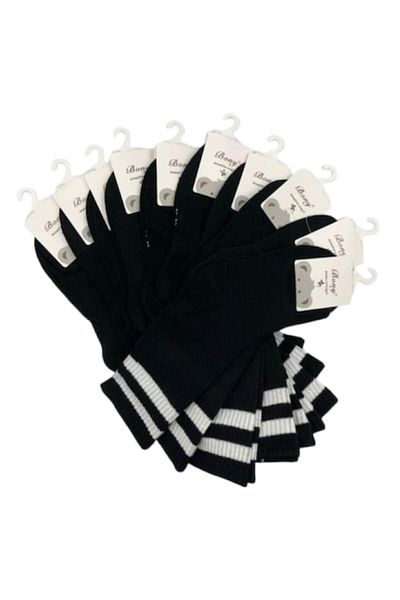 bony Set 20 șosete lungi, cu model alb-negru, Bony, mărimea 35-38