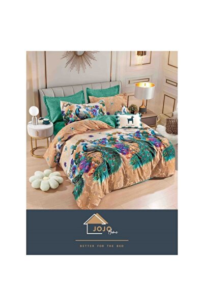 JOJO HOME Double bed linen, peacocks, 6 pieces, 2 persons, 245x250cm, superior finish