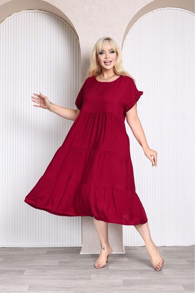mervemoda Women's Large Size Sleeveless Summer Dress