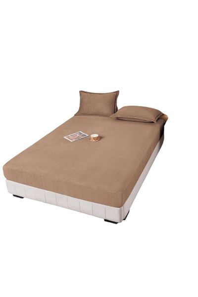 OEM Husa si 2 fete perna, Cocolino, 3 Piese, 160x200cm, Cafea cu Lapte