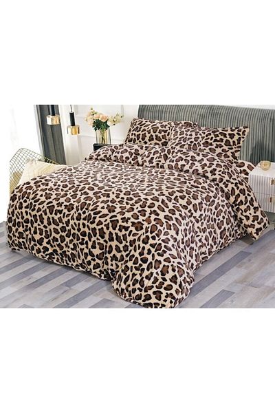 OEM Lenjerie de pat dublu, Cocolino, 4 piese, 2 persoane, 180x200cm, Imprimeu Animal Print