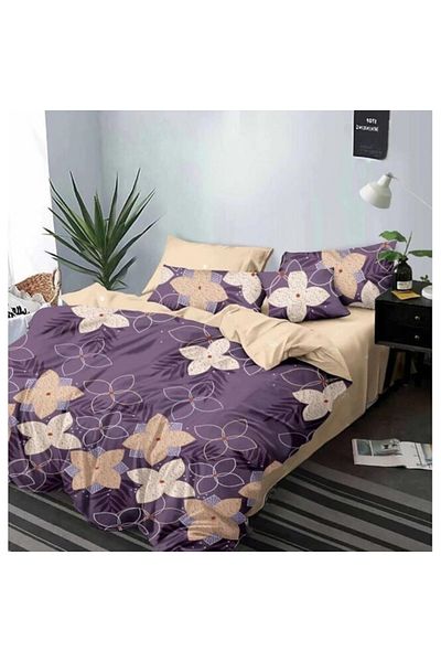 OEM Double Bed Linen, 6 Pieces, 2 Persons, 245x250 cm, Small and Large Floral Patterns, Multicolor