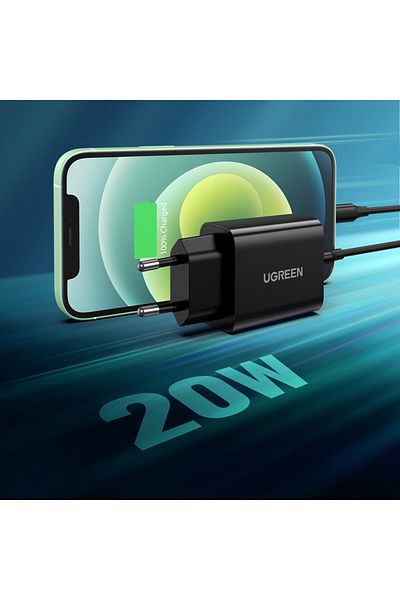 Ugreen Ładowarka sieciowa do telefonu USB-C 20W Power Delivery czarny