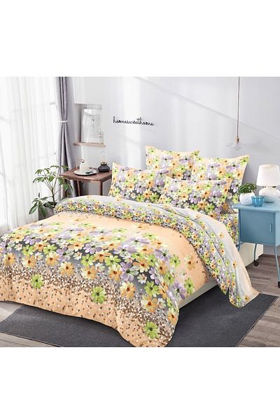 OEM Lenjerie de pat, Finet, 6 piese, 2 persoane, Imprimeu, 230x250 cm multicolor