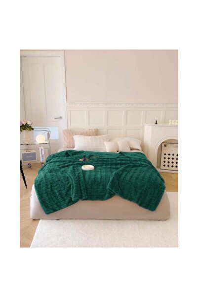 OEM Blanket, imitation rabbit fur, 200x240 cm, green