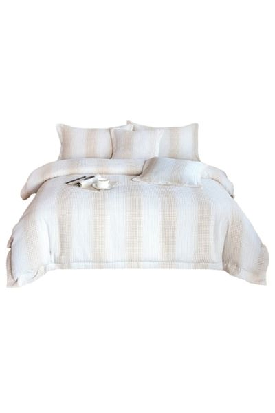 OEM Luxury Bedding Set, Cotton and Linen, 6 Pieces, 2 Persons, 180x200cm, Cream-White