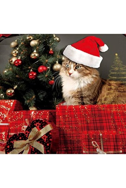 OEM Double Bed Linen Set, Christmas 3D Model, 6 Pieces, Cotton Finet, Dark Gray-Red