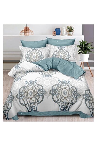 OEM Set lenjerie pat dublu, față-verso, mozaic, 6 piese, pentru 2 persoane, 1...