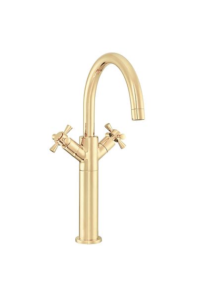 Eca Quadrille High Type Sink Faucet Gold Look