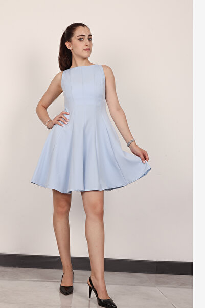 polle Rochie mini fără mâneci, albastru bebeluș, pentru femei