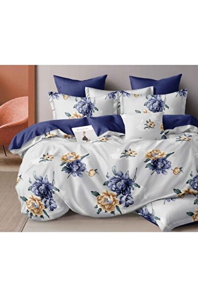 OEM Double Bed Linen, Reversible Sheet, 6 Pieces, Two-Color Flowers, 2 Persons, 230x245cm, Finet