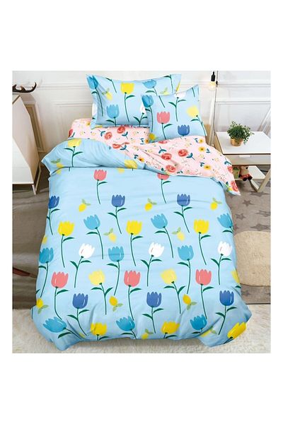 OEM Bed Linen Set, Finet, 4 Pieces, Single, Tulips Design, 200x220cm