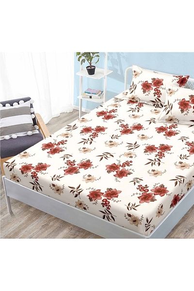 OEM Set cearșafuri și fețe de pernă, Finet, 3 piese, individual, 160x200cm, design floral, multicolor