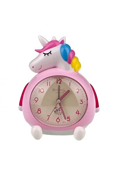 OEM Unicorn Table Clock with Music and Light, 15x17cm, Pink