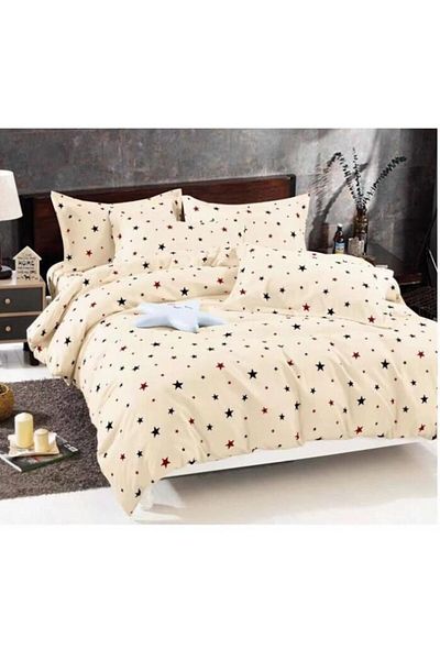OEM Double bed linen, 6 pieces, 2 people, 245x250 cm, multicolor star print