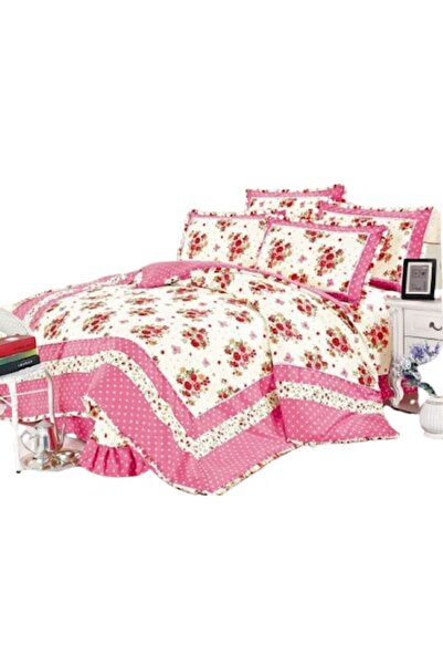 OEM Set de lenjerie de pat de lux, margini cu volane, Finet, 4 piese, 230x250...