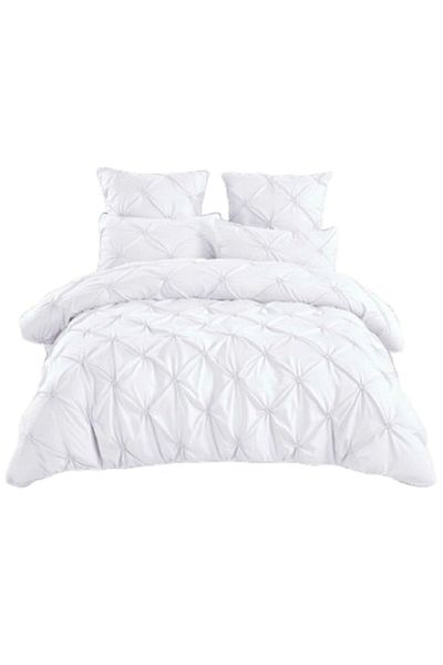 OEM Luxury Bedding Set, Uni, Embroidered Pleats, 6 Pieces, Finet, 235x240cm, White