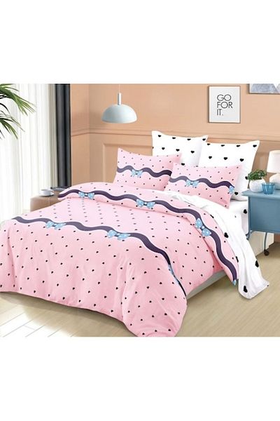 OEM Double Bed Linen, Spring, 6 Pieces, 2 Persons, 235x250cm, Finet, Printed Bowties, Multicolor