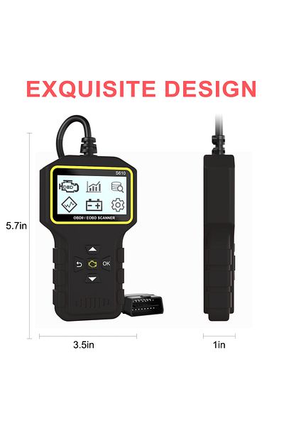 GearZone قارئ أكواد السيارات والدراجات النارية S610 OBD II ماسح أكواد أعطال محرك السيارة لجميع مركبات OBD2