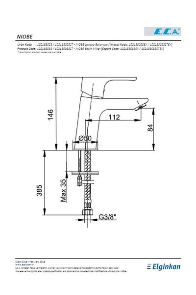 Eca Niobe Sink Faucet