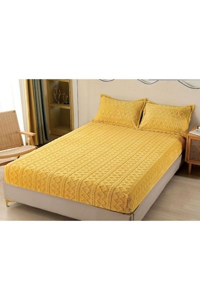 OEM Cocolino Bed Sheet and 2 Pillowcases, Tricot, Uni, 3 Pieces, 2 People, 180x200cm, Yellow