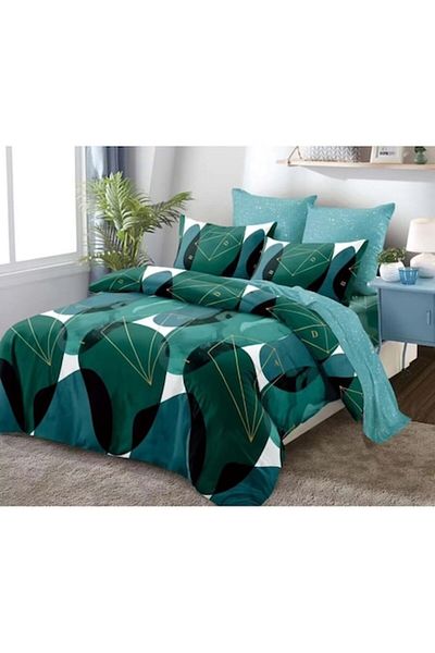 OEM Double Bed Linen Set, Spring, Elastic Sheet, 6 Pieces, 2 Persons, 180x200cm, Finet, Multicolor