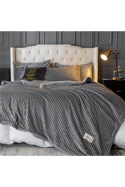 OEM Patura Cocolino, 2 persoane, 200x230cm, Uni, Gri Deschis