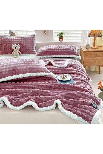 OEM Set Blanket and 2 Pillowcases, Cocolino Premium, 3 Pieces, 200x230cm, Pink