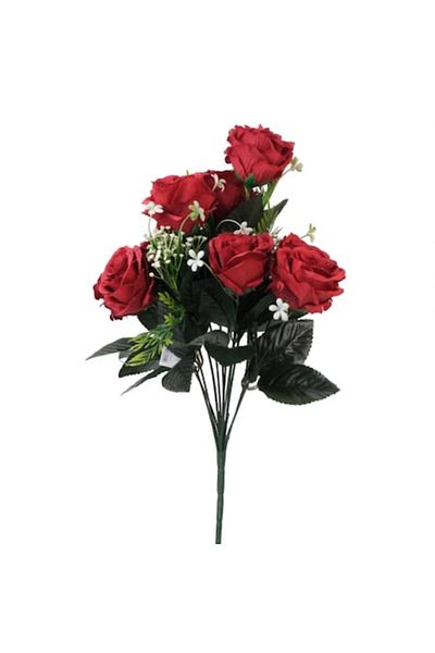 OEM Buchet de trandafiri artificiali, textil/PVC, 50 cm, roșu