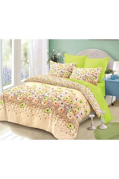 OEM Double Bed Linen, Spring, 6 Pieces, 2 Persons, 235x250cm, Finet, Floral Print, Multicolor