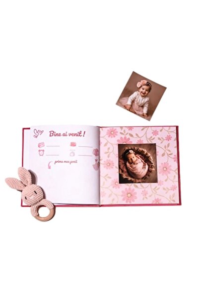 OEM Album foto premium pentru bebeluși - Povestea mea, roz, 210 x 210 mm