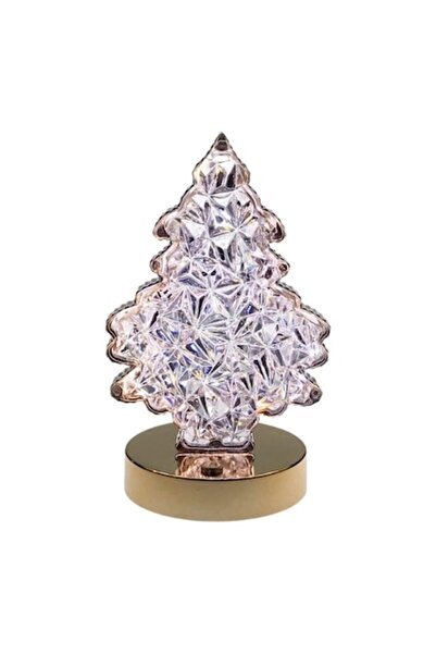 OEM Lampă din plastic cu senzor, formă de brad de Crăciun 12x19 cm