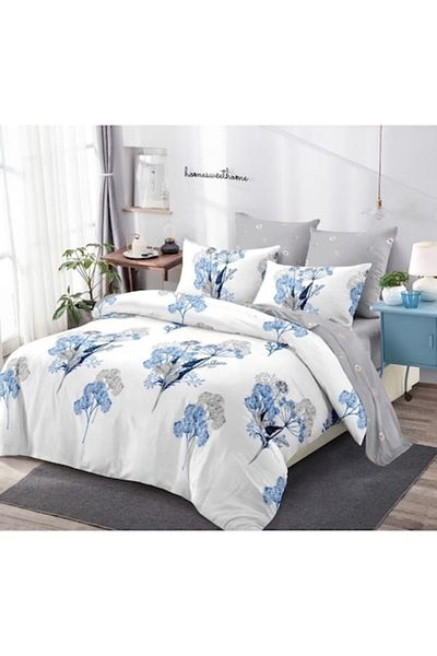 OEM Bed Linen Set, Finet, 6 Pieces, 2 Persons, Branch Print, 230x250cm, Multicolor