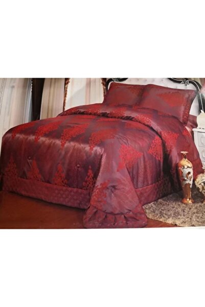 OEM Double Bedspread and 2 Pillowcases, Satin, 3 Pieces, 2 Persons, 250x250cm, Red Bordeaux