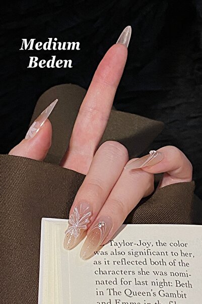 Easy Beauty Uzun Stiletto MEDIUM Beden 10 Adet Takma Tırnak Seti T078