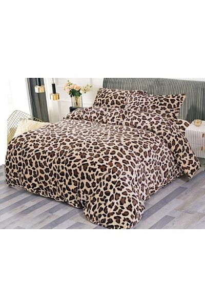 OEM Lenjerie de pat dublu, Cocolino, 4 piese, 2 persoane, 180x200cm, Imprimeu Animal Print