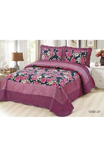 OEM Double Bedspread, Organza Silk Type, 3 Pieces, 230x250 cm, Cyclamen