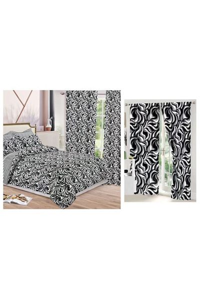 OEM Set Lenjerie de pat dublu cu Draperie asortata, 8 piese