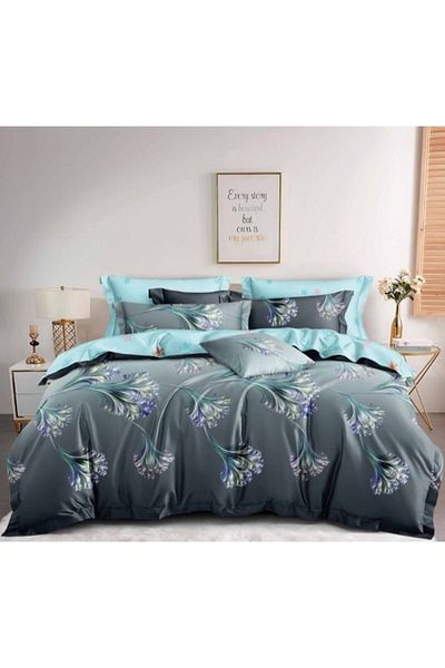 OEM Double Bed Linen Set, 6 Pieces, 2 Persons, 180x200 cm, Beautiful Multicolor Print