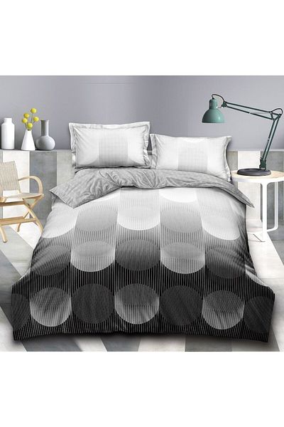 OEM Double Bedding Set with Elastic, 4 Pieces, 180x200cm, Multicolor Print
