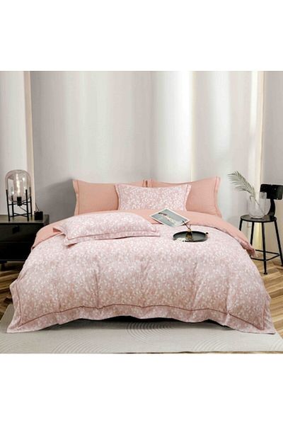 OEM Luxury Bedding Set, Jojo Home, Fine Cotton, 6 Pieces, Coral-White Floral Print