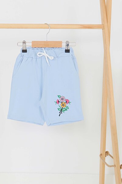 TOFİSA Κοριτσίστικο μωρό μπλε εμπριμέ σορτς - 27331