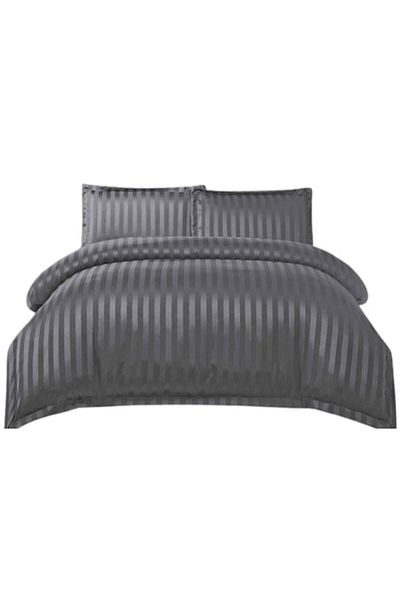OEM Bed Linen Set, Elastic Fitted Sheet, Damask Finet Type, 4 Pieces, Uni, 180x200cm, Light Gray