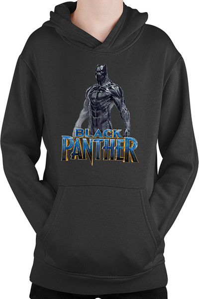 OEM Kids Hoodie Black Panther Single Movie Logo Comics